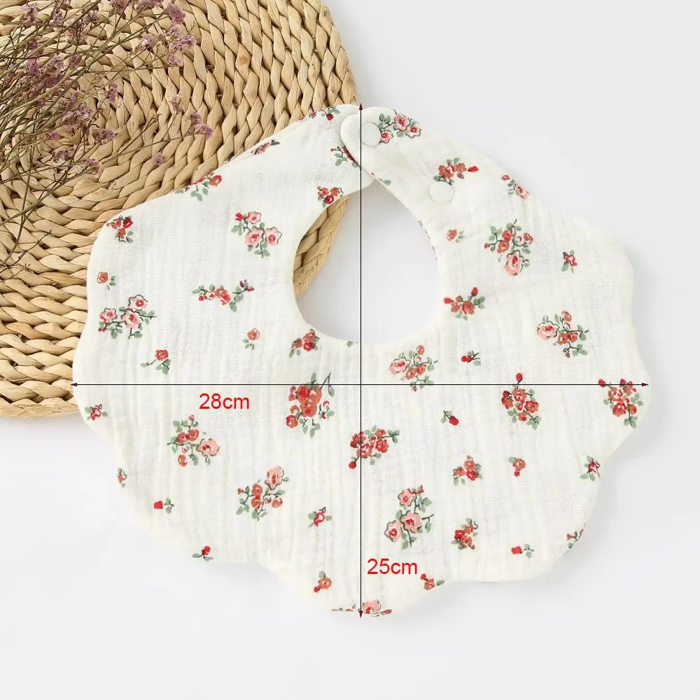 Baberos de algodón para bebé: toalla saliva con flores - imagen 3