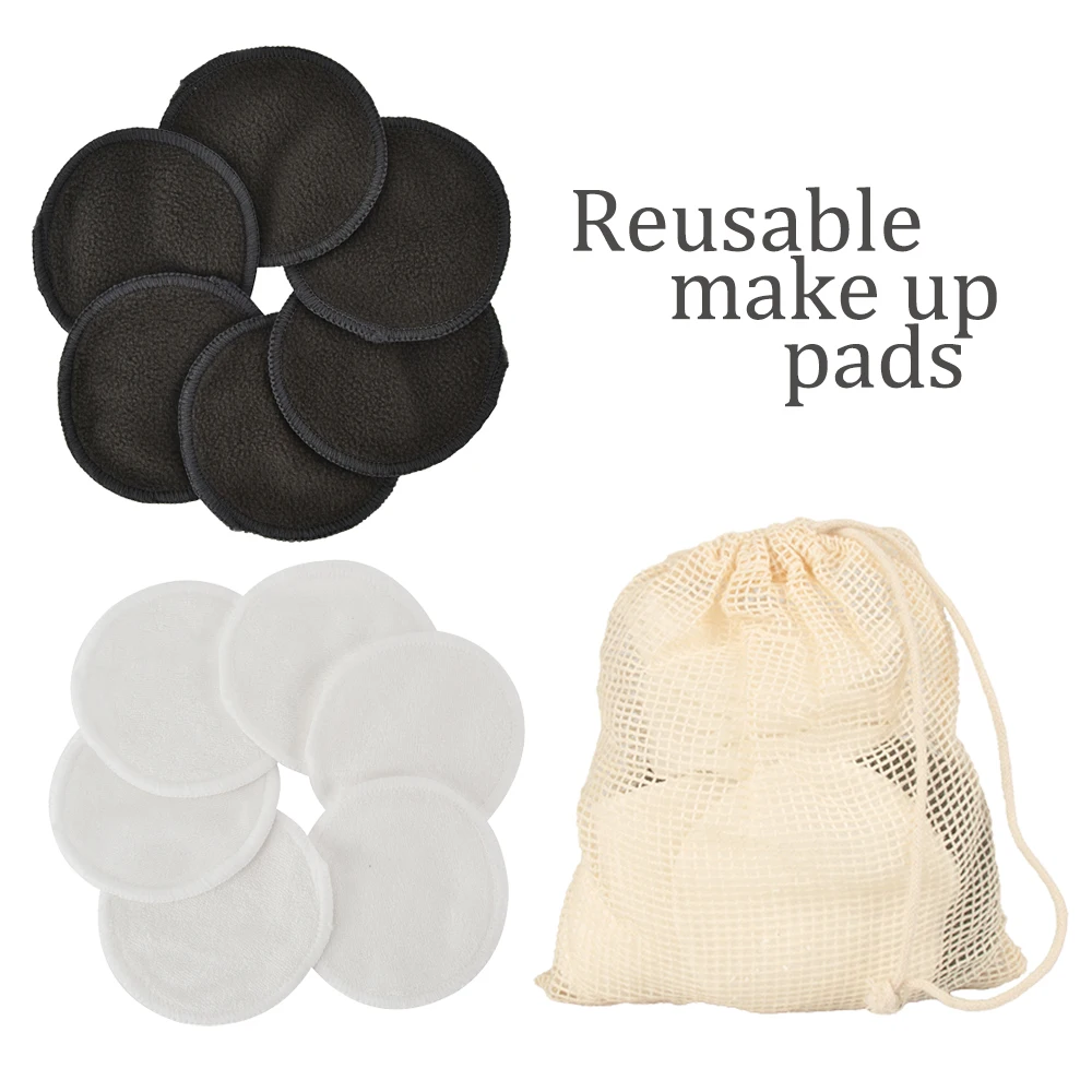 Almohadillas desmaquillantes reutilizables de bambú con bolsa - imagen 2