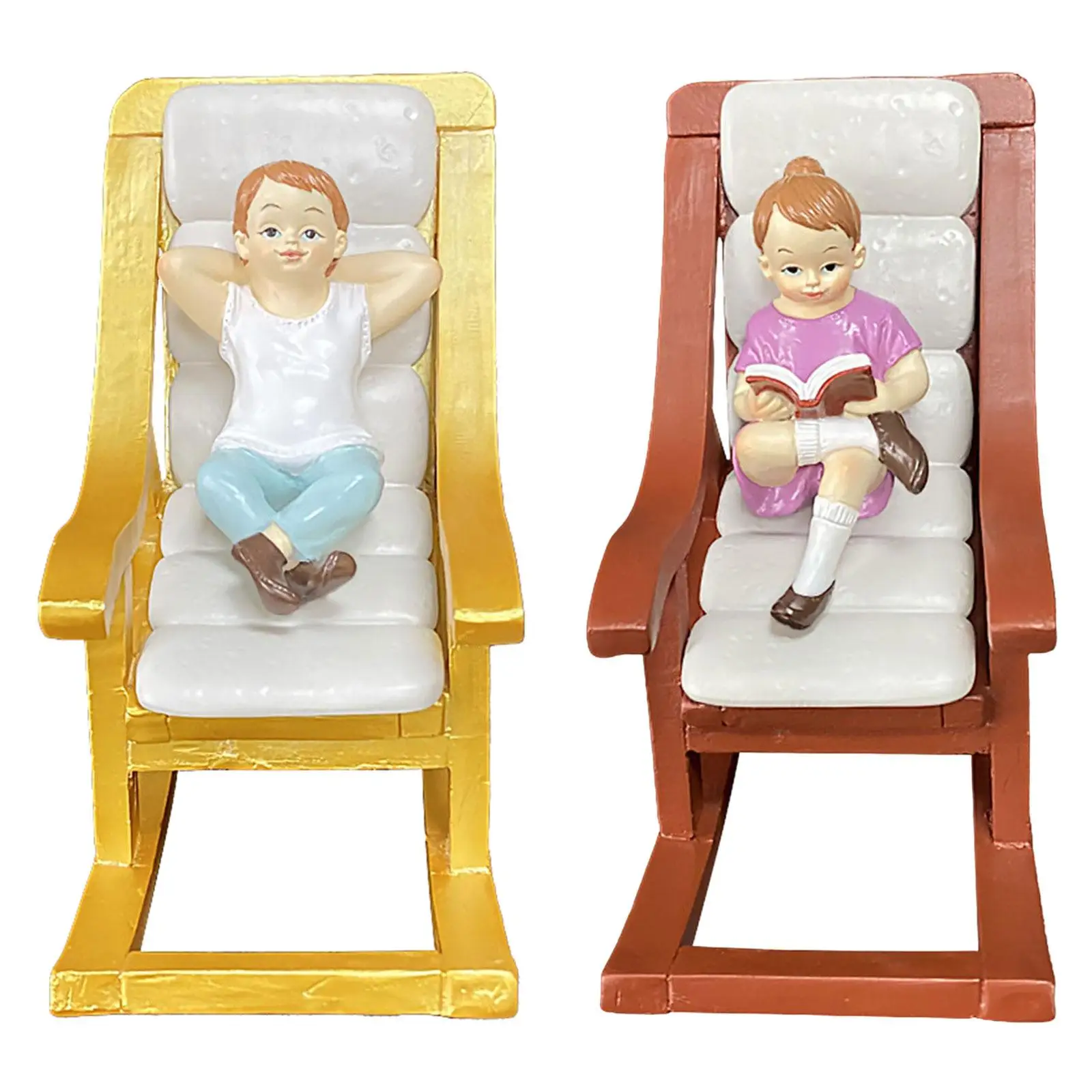 Silla mecedora para casa de muñecas – Accesorio decorativo - imagen 4