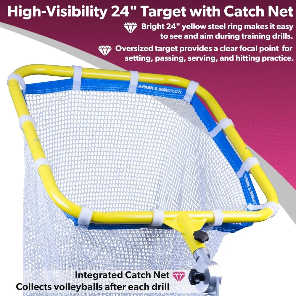 Red de voleibol portátil de práctica con aro y soporte para niños - imagen 4