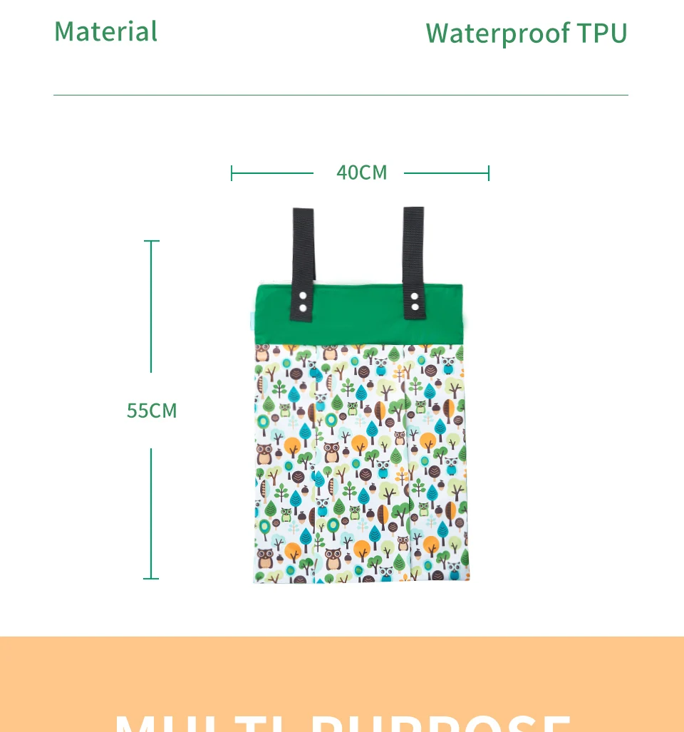 Modelo de la bolsa HappyFlute colgada del manillar del cochecito