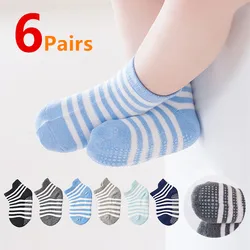 Calcetines náuticos de algodón antideslizantes para niños y niñas