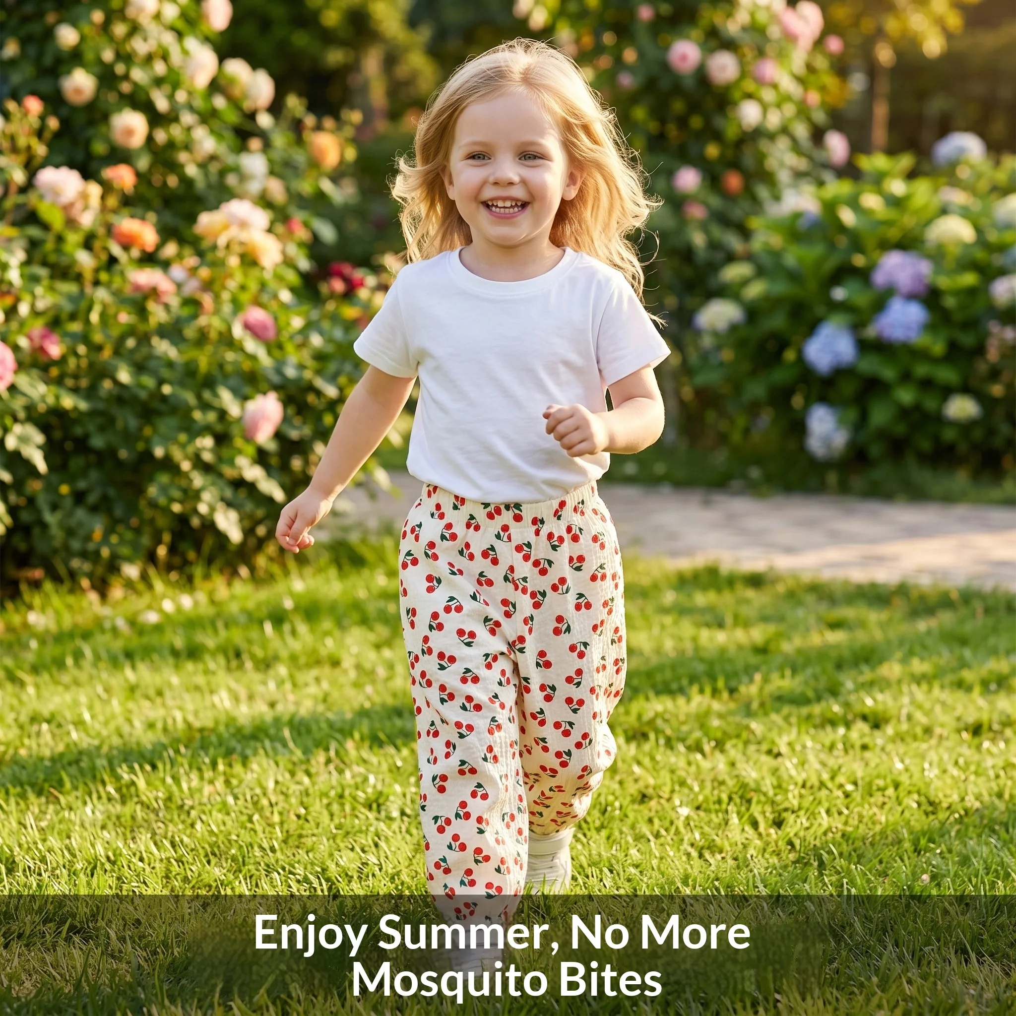 Pantalones cortos anti mosquitos para niños y niñas corte campana