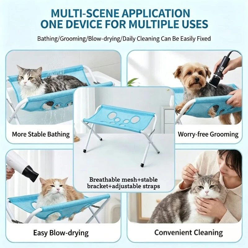 Hamaca plegable para mascotas con malla transpirable perros y gatos - imagen 2