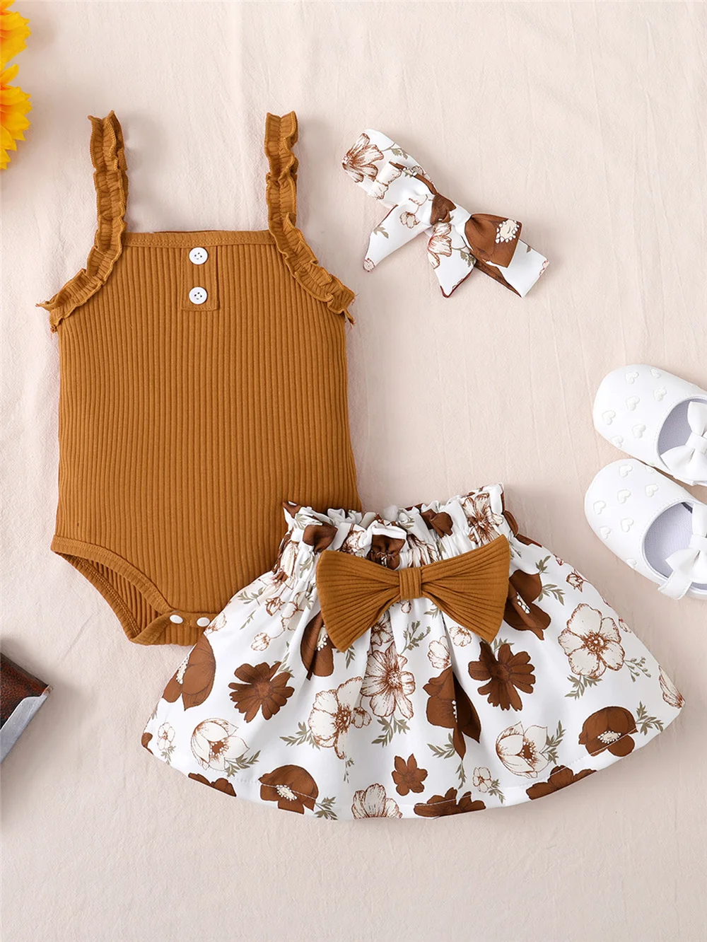 Mono sin mangas con falda floral - Conjunto verano para niña - imagen 5