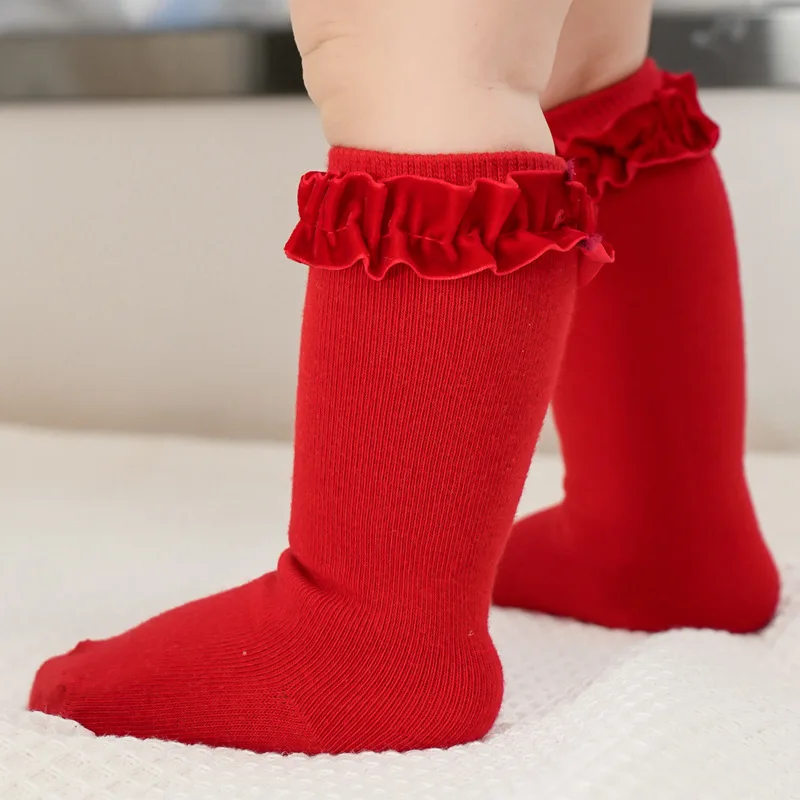 Calcetines de algodón con encaje floral para bebé - imagen 4