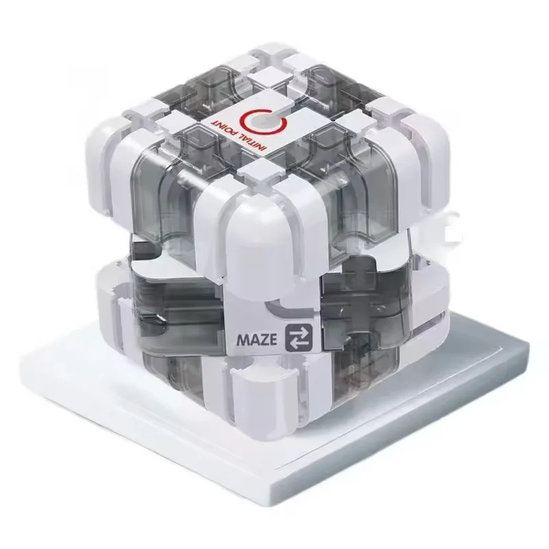 Rompecabezas laberinto 3D en cubo transparente – Antiestrés niños