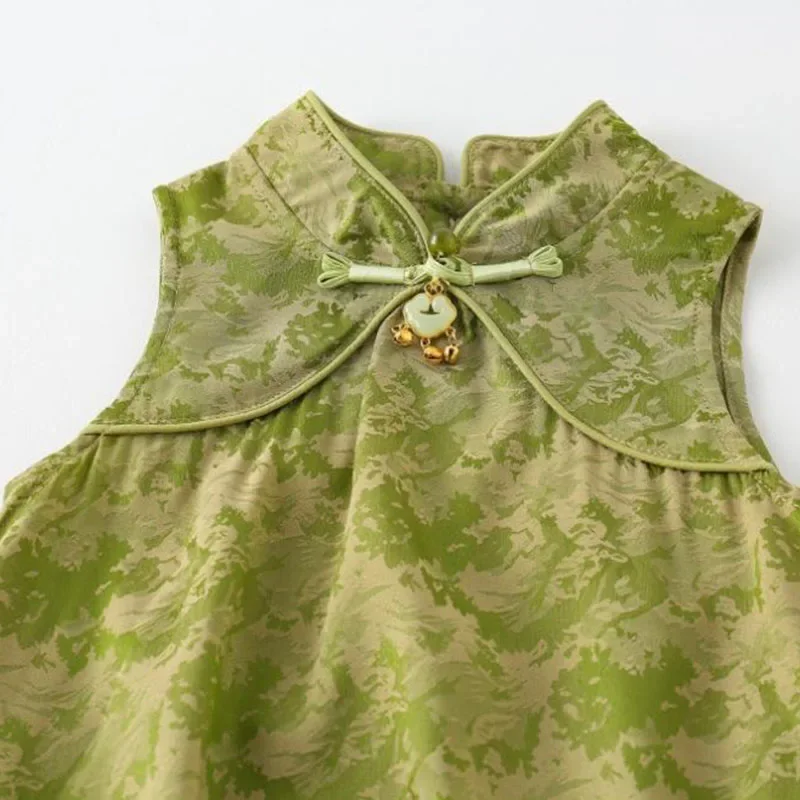 Body de verano para niña con estampado cheongsam sin mangas - imagen 2