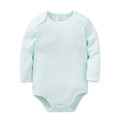Body de bebé unisex Kavkas manga larga algodón liso recién nacido
