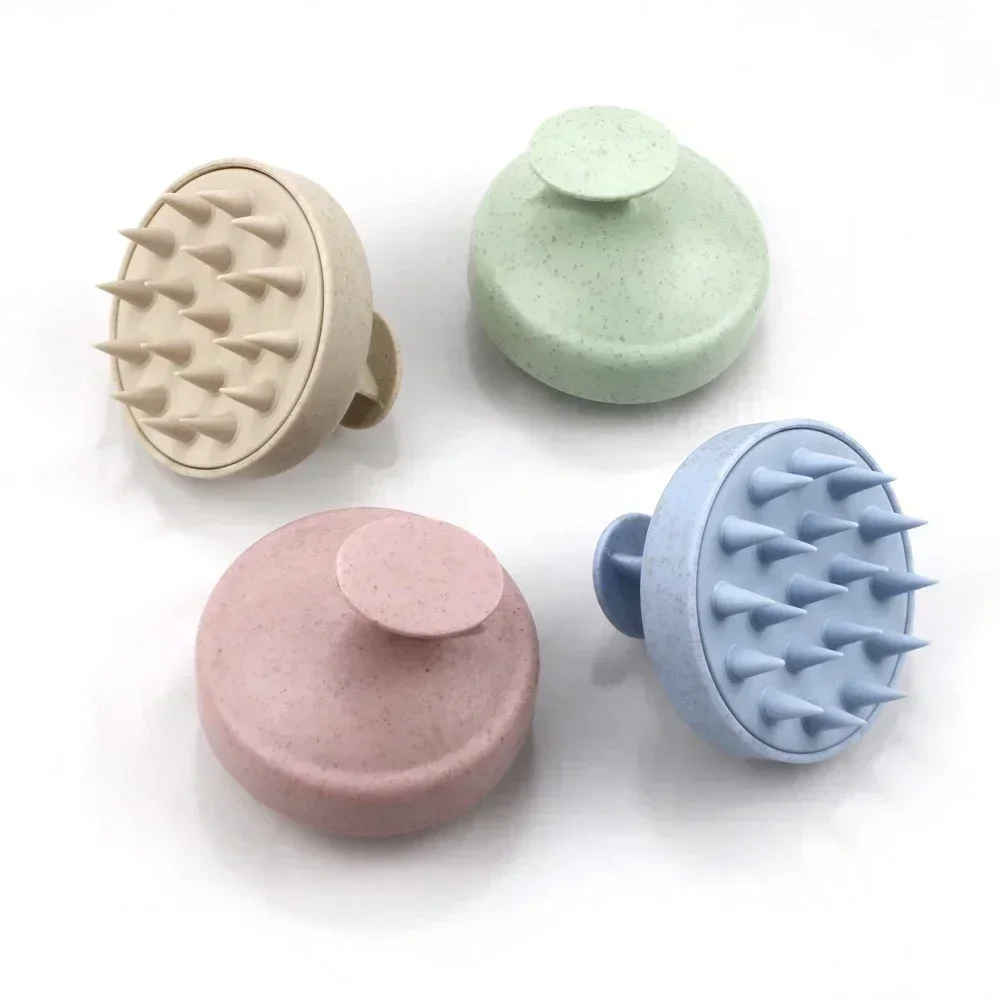 Cepillo masaje cuero cabelludo de silicona para ducha y champú