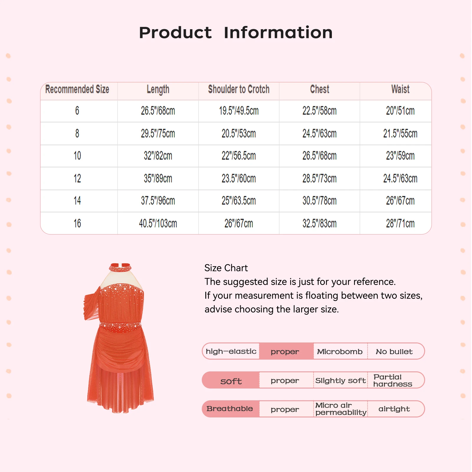 Vestido de ballet para niñas con espalda descubierta y pedrería - imagen 5
