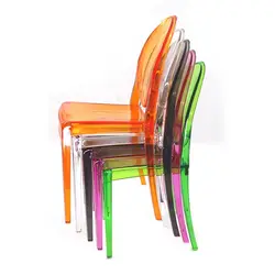 Silla transparente miniatura decorativa para casa de muñecas