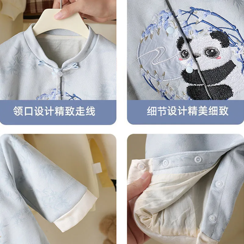 Mono de manga larga para bebé con bordado panda estilo chino - imagen 3