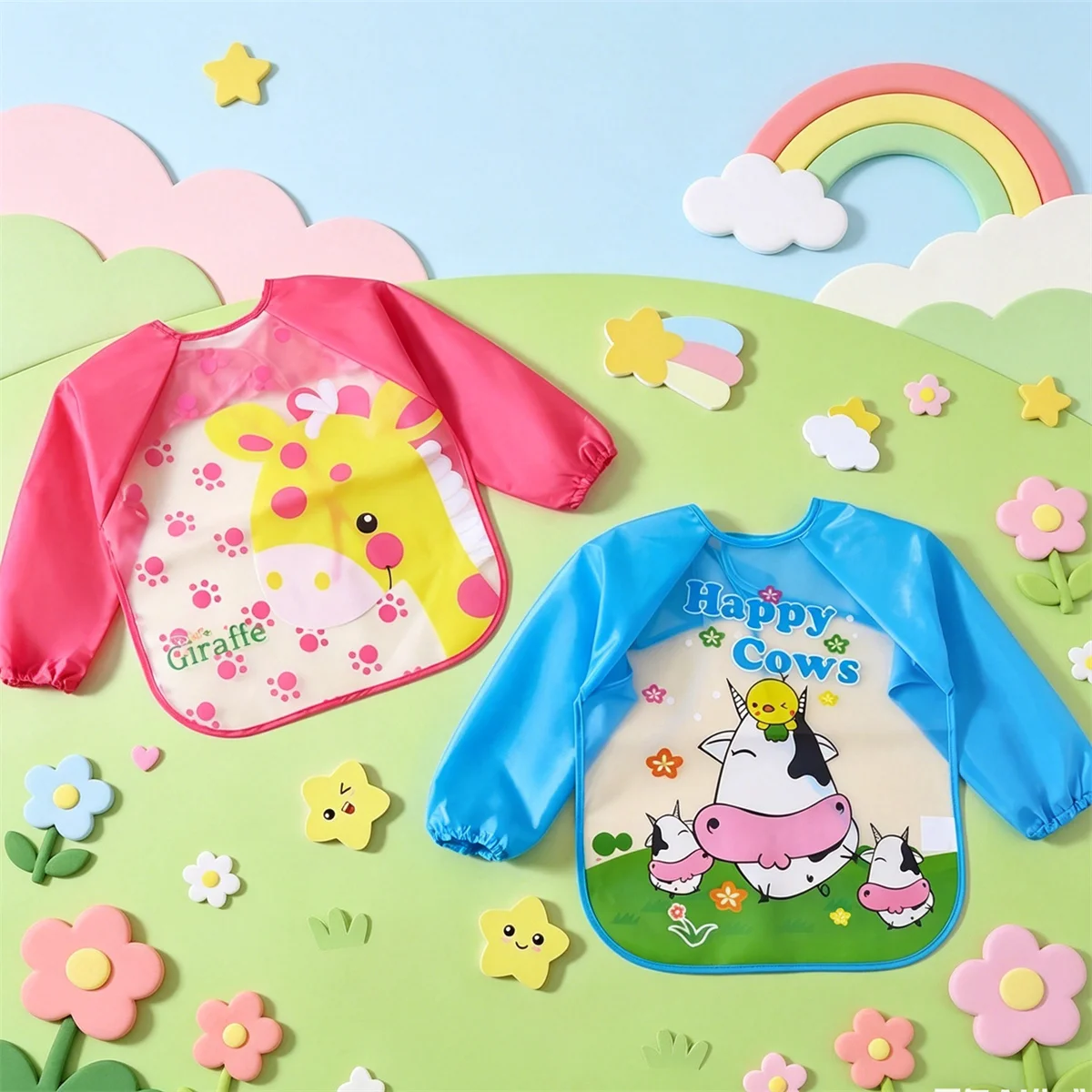Baberos impermeables de manga larga para bebés – delantal