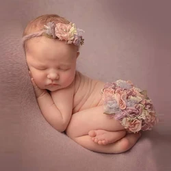 Disfraz de sesión fotográfica para recién nacido con diadema floral