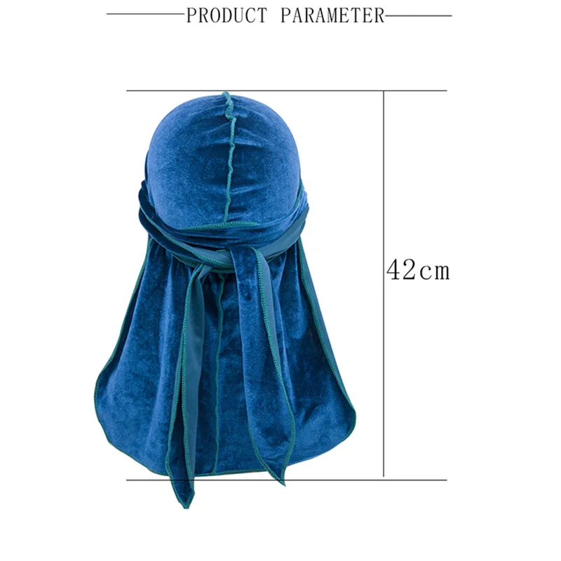 Durag de terciopelo con cola larga suave y transpirable - imagen 3