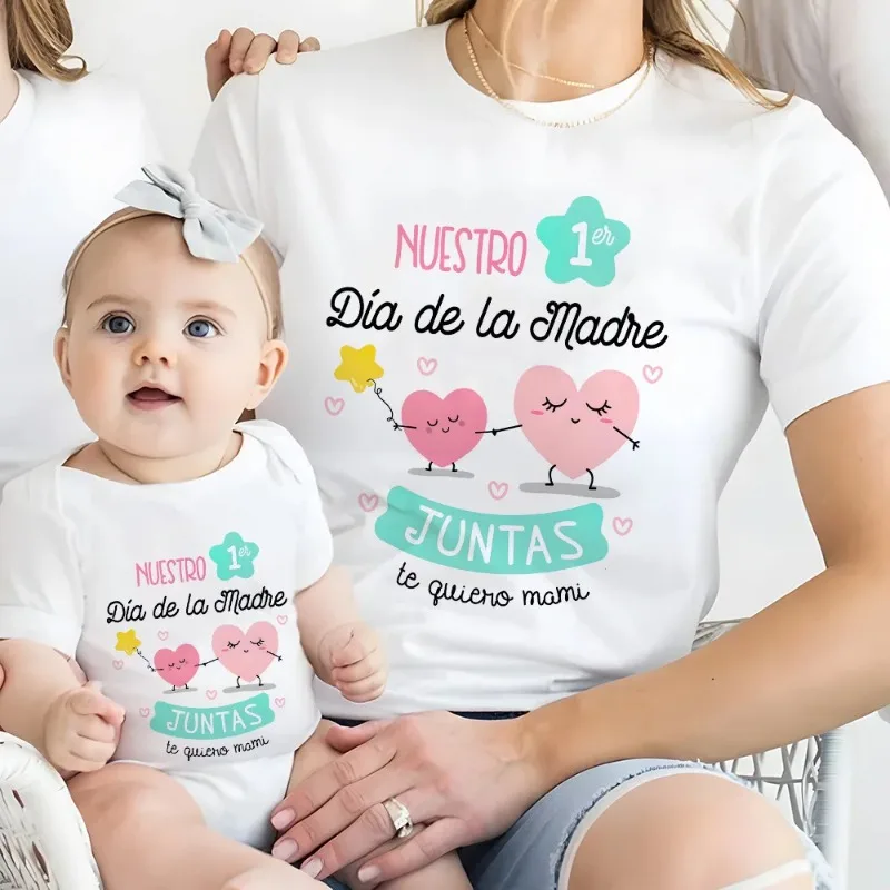 Conjunto Día de la Madre mamá y bebé: camiseta y pelele - imagen 4
