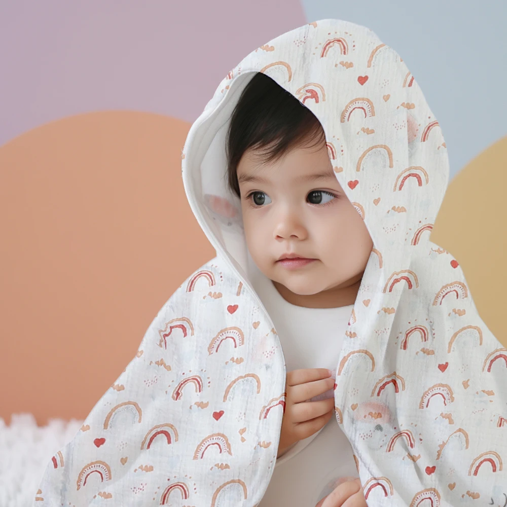 Elinfant Toalla bebé con capucha 100% algodón – Suave y acogedora