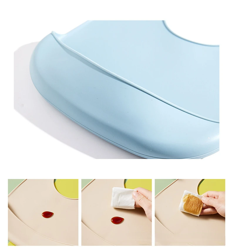 Babero impermeable de silicona para niños