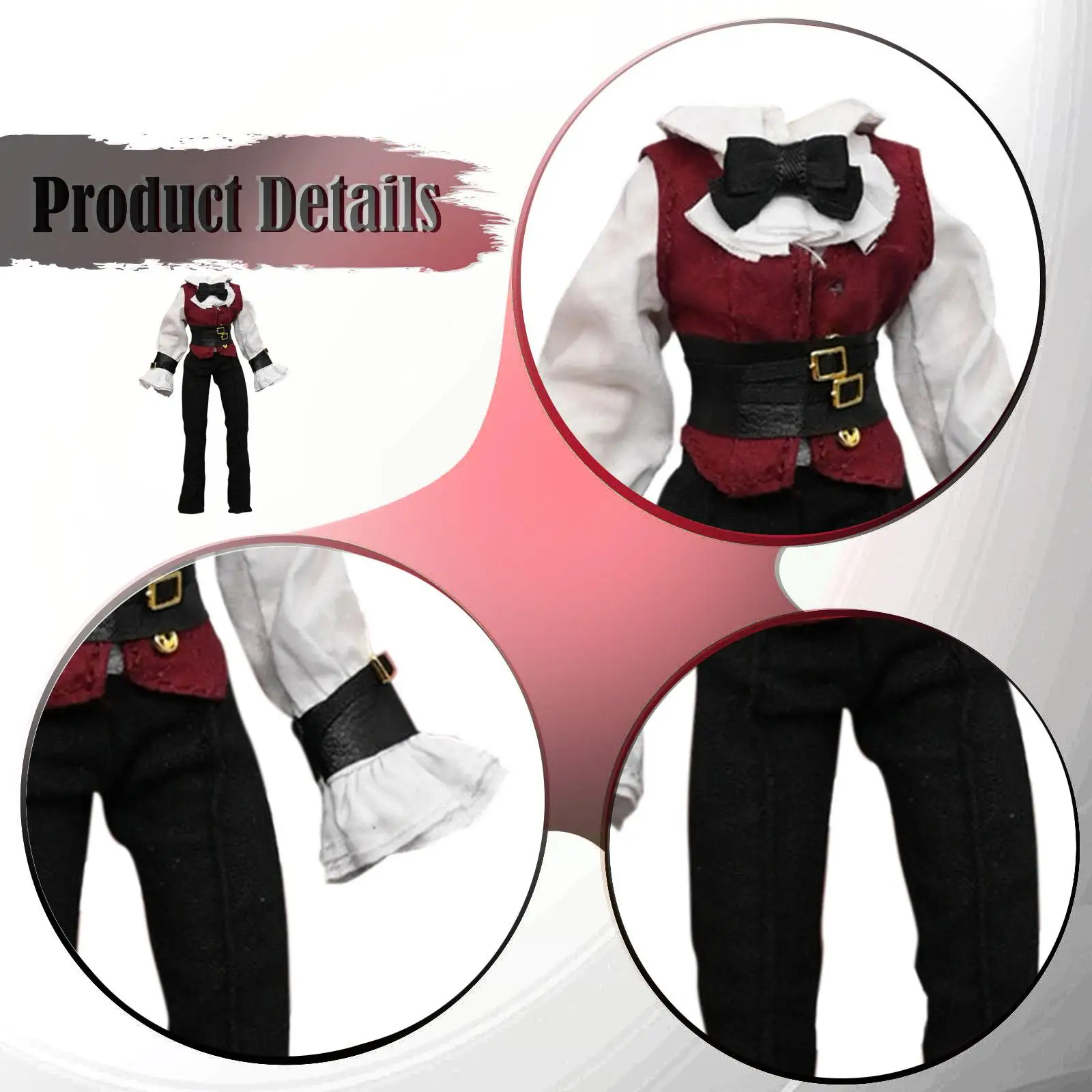 Disfraz estilo cosplay retro para muñeco: camisa y minicorsét - imagen 4