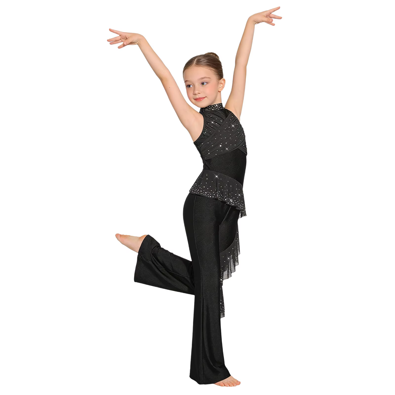 Niña en pose de danza jazz