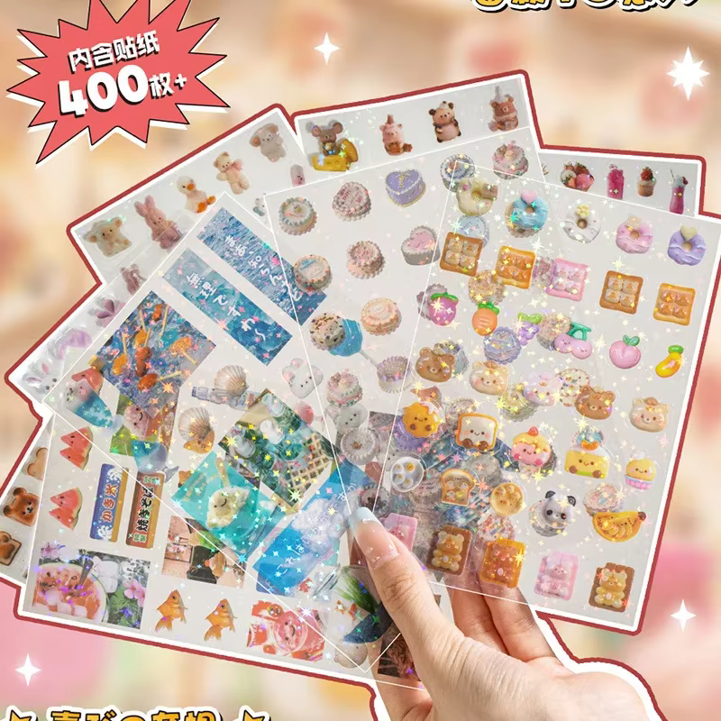 Pegatinas vintage de PET para álbumes y papelería creativa