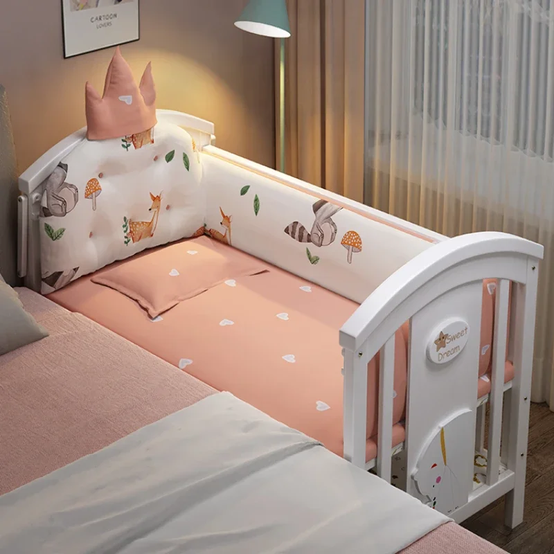 Cuna multifuncional de madera maciza convertible 2 en 1 para niños - imagen 4