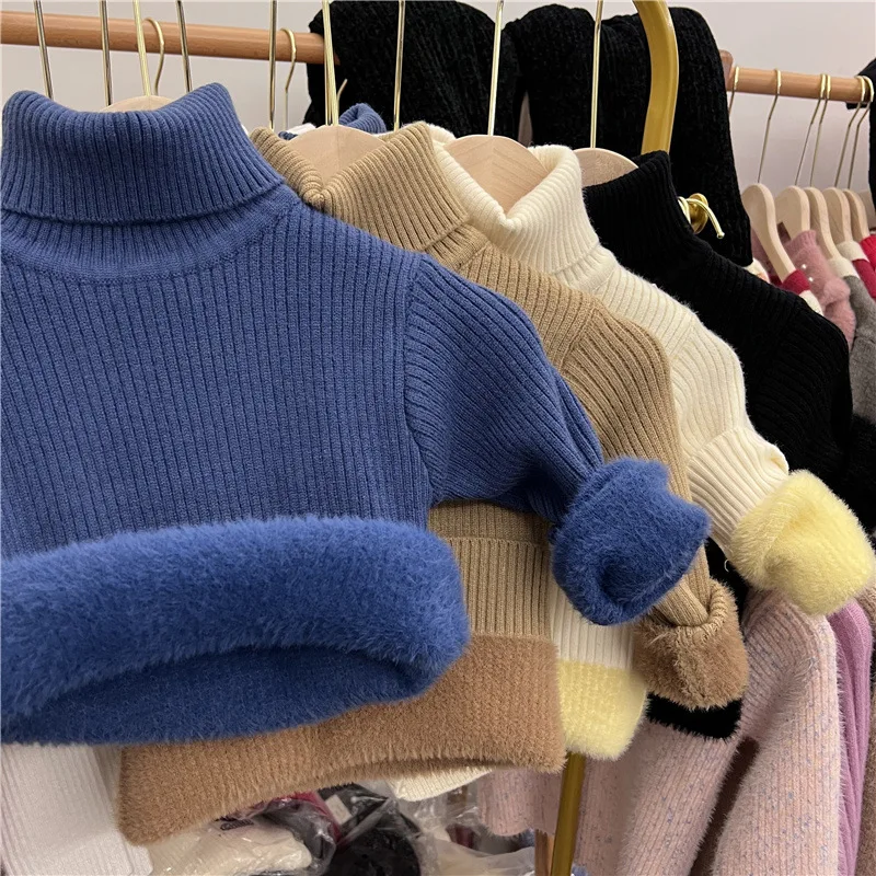 Jersey de cuello alto de terciopelo para bebé, abrigado y suave - imagen 2