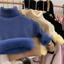 Jersey de cuello alto de terciopelo para bebé, abrigado y suave
