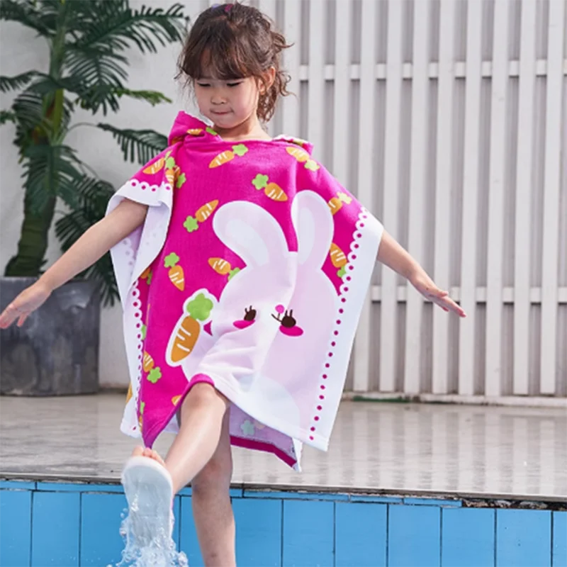 Bata de baño con capucha microfibra secado rápido para niños - imagen 2