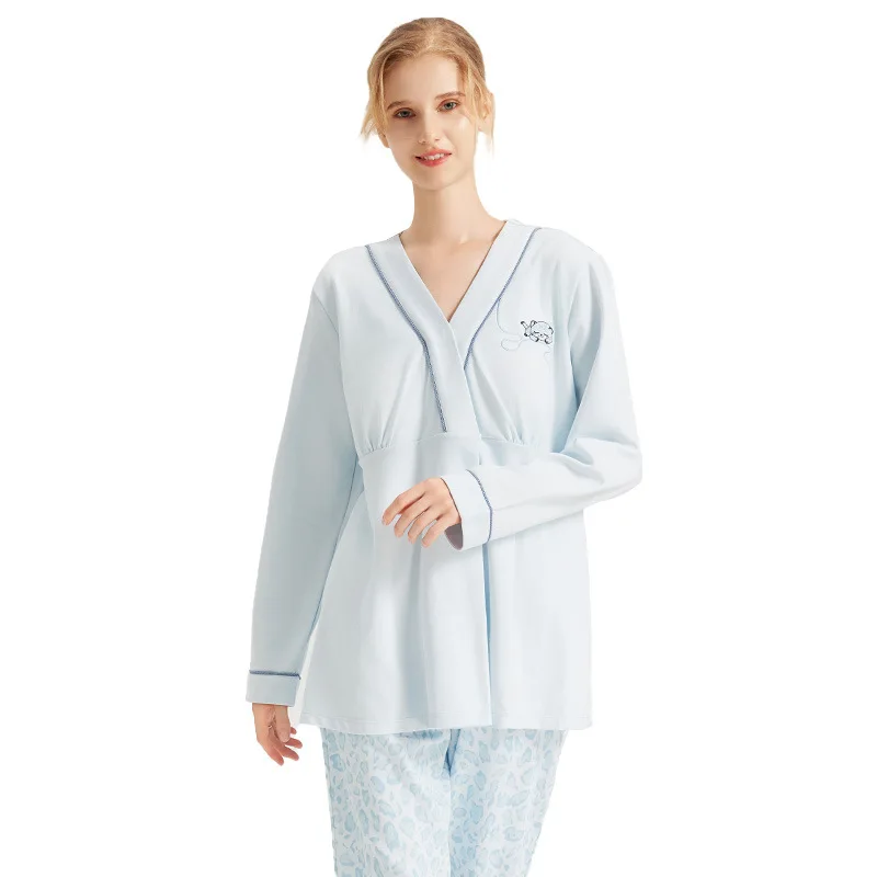Pijama de descanso con abertura para amamantar – Algodón suave - imagen 5