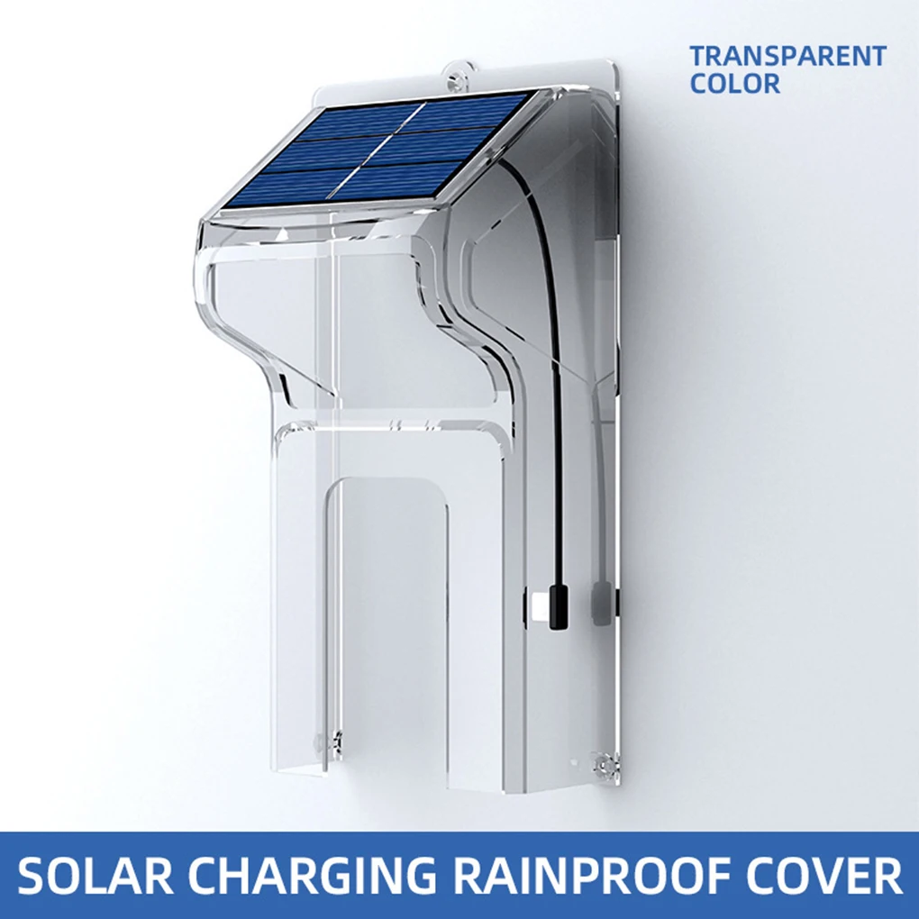 Timbre con vídeo inalámbrico solar para lluvia, tapa transparente