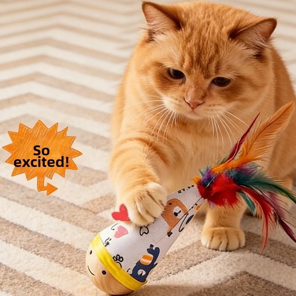 Juguete para gatos interactivo con plumas resistentes a mordidas - imagen 3