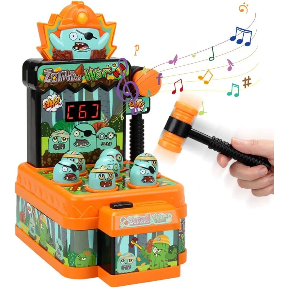Juego de arcade electrónico de Halloween con topo zombi para niños