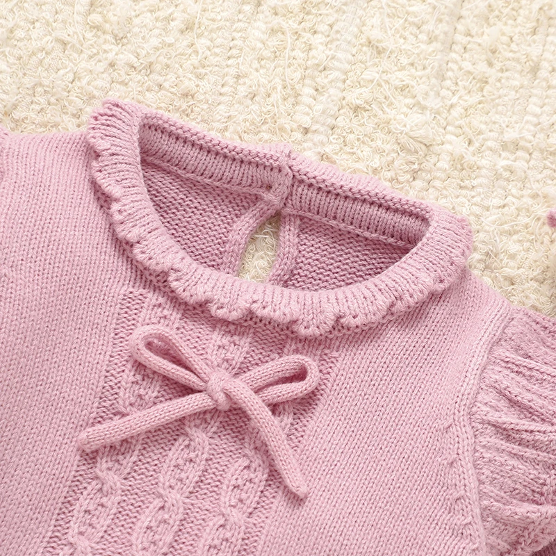 Conjunto de invierno para niña con suéter rosa de manga larga y gorro - imagen 4