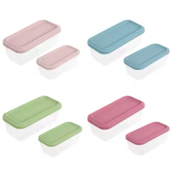 Recipientes de silicona para comida infantil tipo bento rectangular