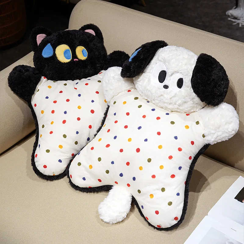 Almohada calmante de peluche para bebés – Perro y gato de ojos grandes - imagen 2