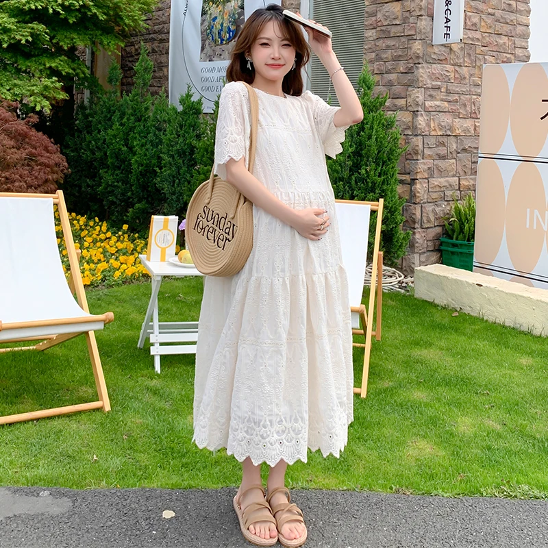 Zwangere Vrouw vestido de encaje verano manga corta - imagen 2