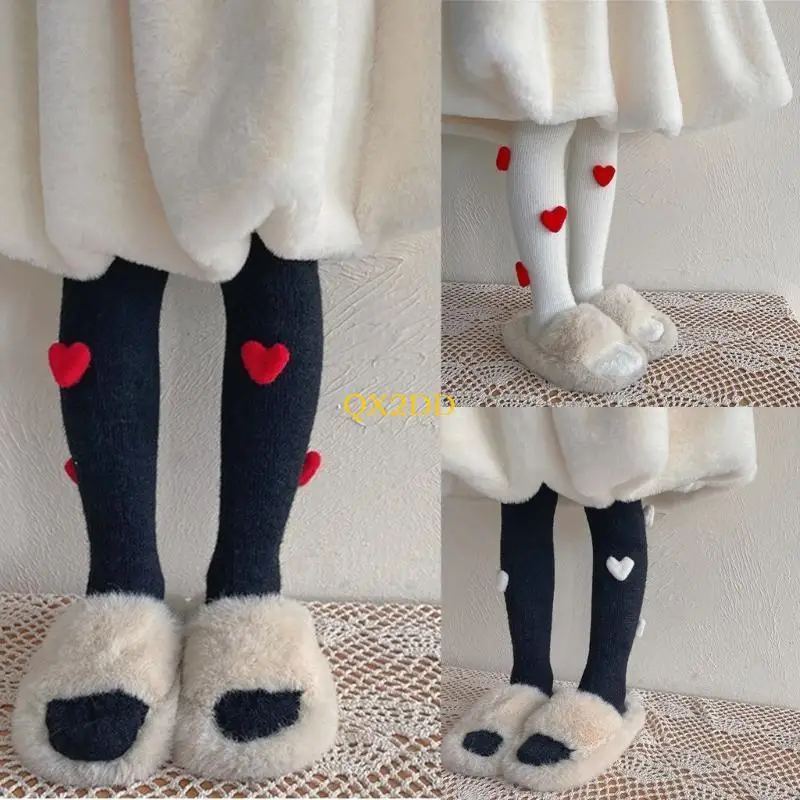 QX2D Pantimedias térmicas con forro de conejo cómodas para niños - imagen 3