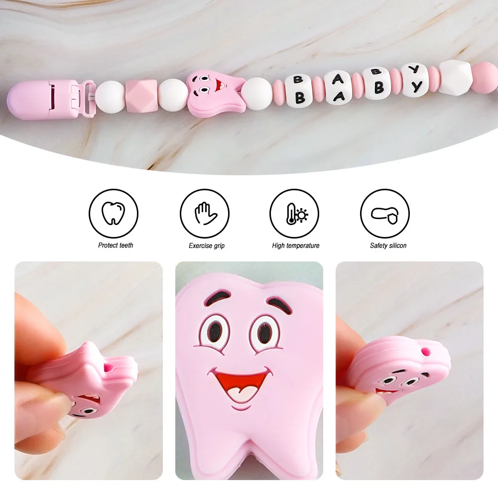 Kovict collar de dentición con cuentas silicona para bebés - imagen 4