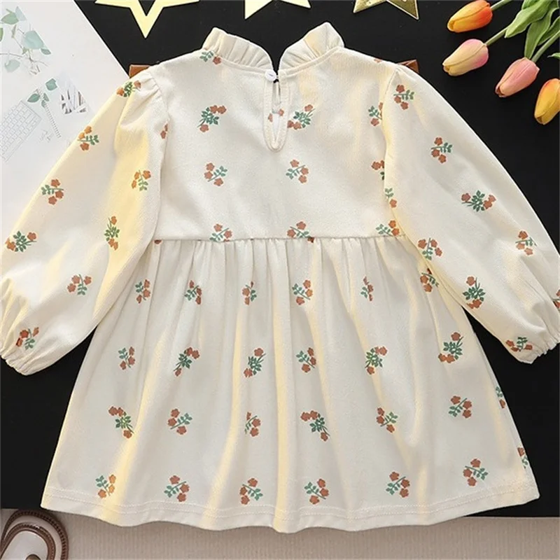 Vestido estampado manga larga para niña de primavera y otoño - imagen 4