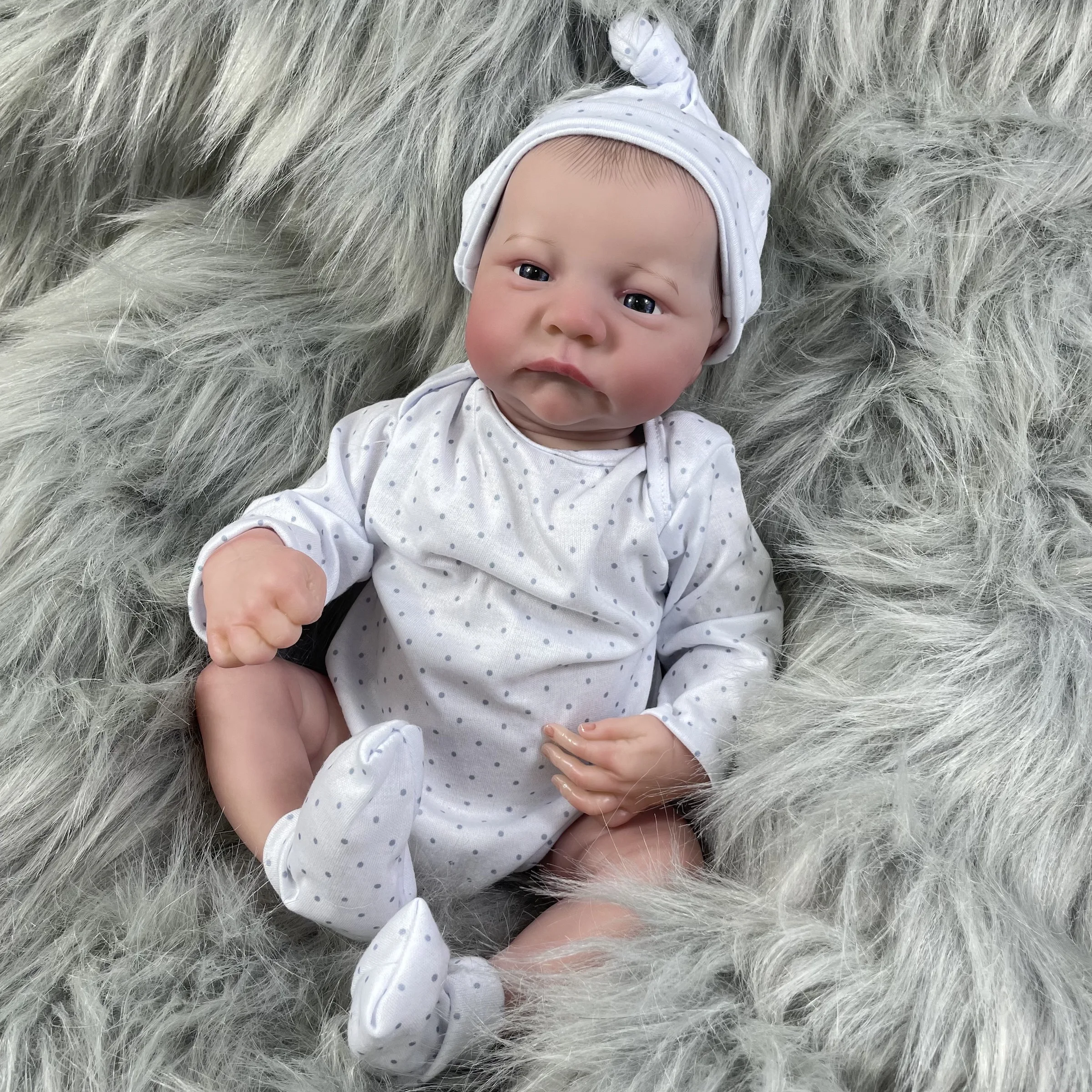 Muñeca Reborn realista Levi Awake de cuerpo completo impermeable - imagen 5