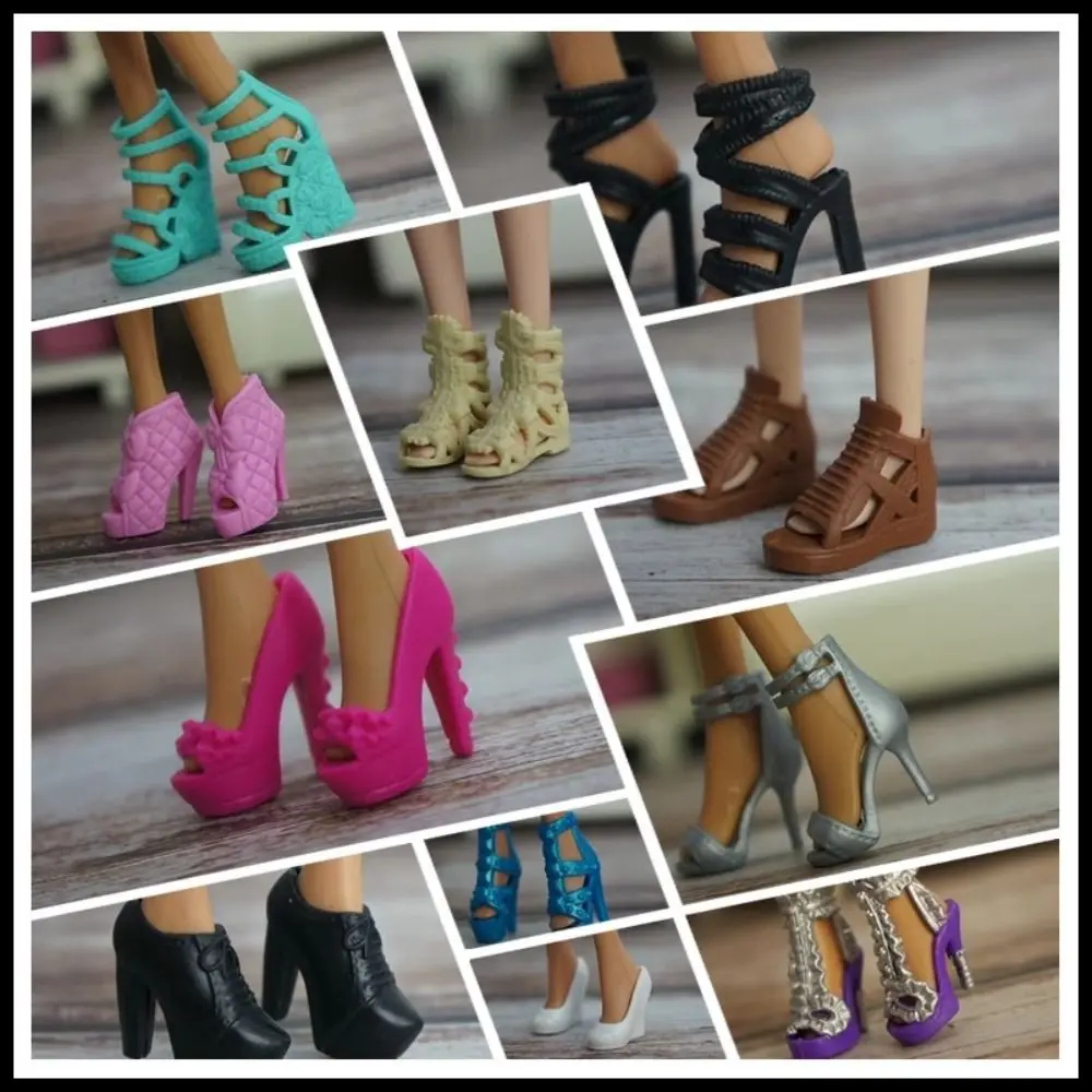 Botas de tacón alto multicolores para muñecas