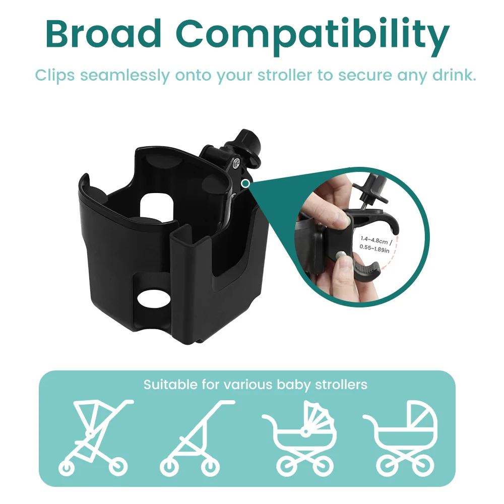 Portavasos universal con soporte para teléfono para cochecito - imagen 3