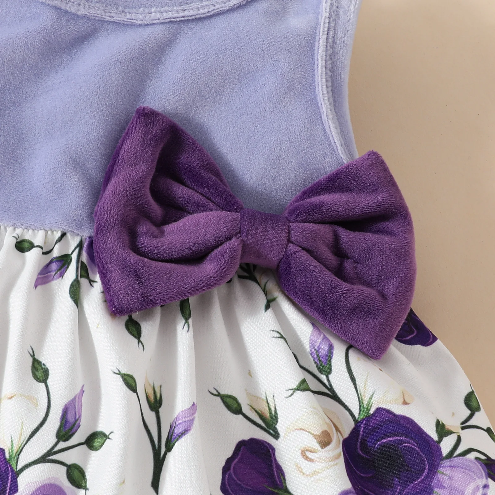 Conjunto de vestidos para niña primavera y otoño con lazo - imagen 5