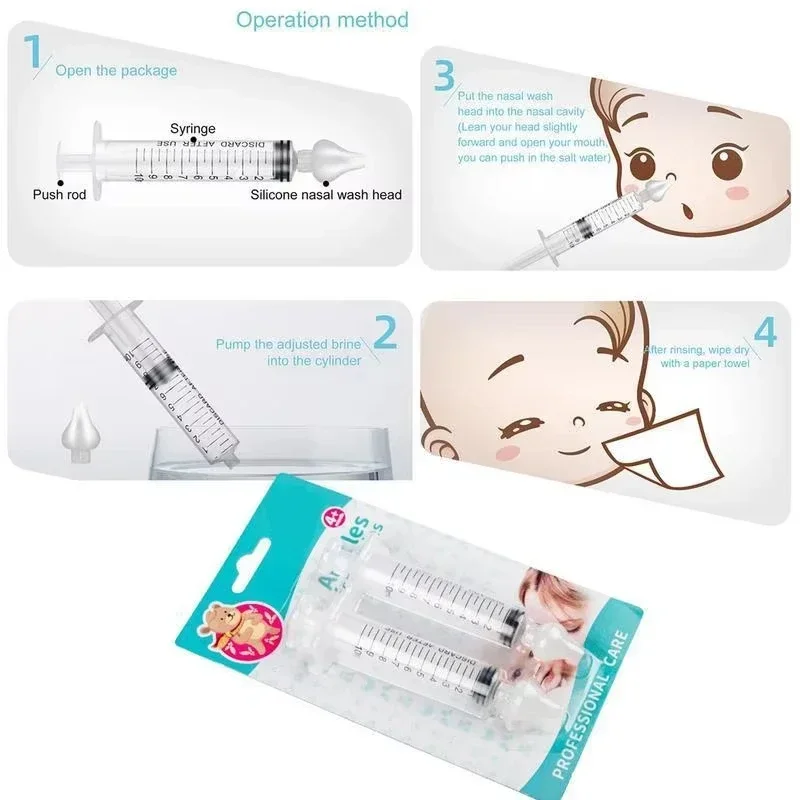 Limpiador nasal para bebé con jeringa y arandela – Aspirador suave - imagen 4