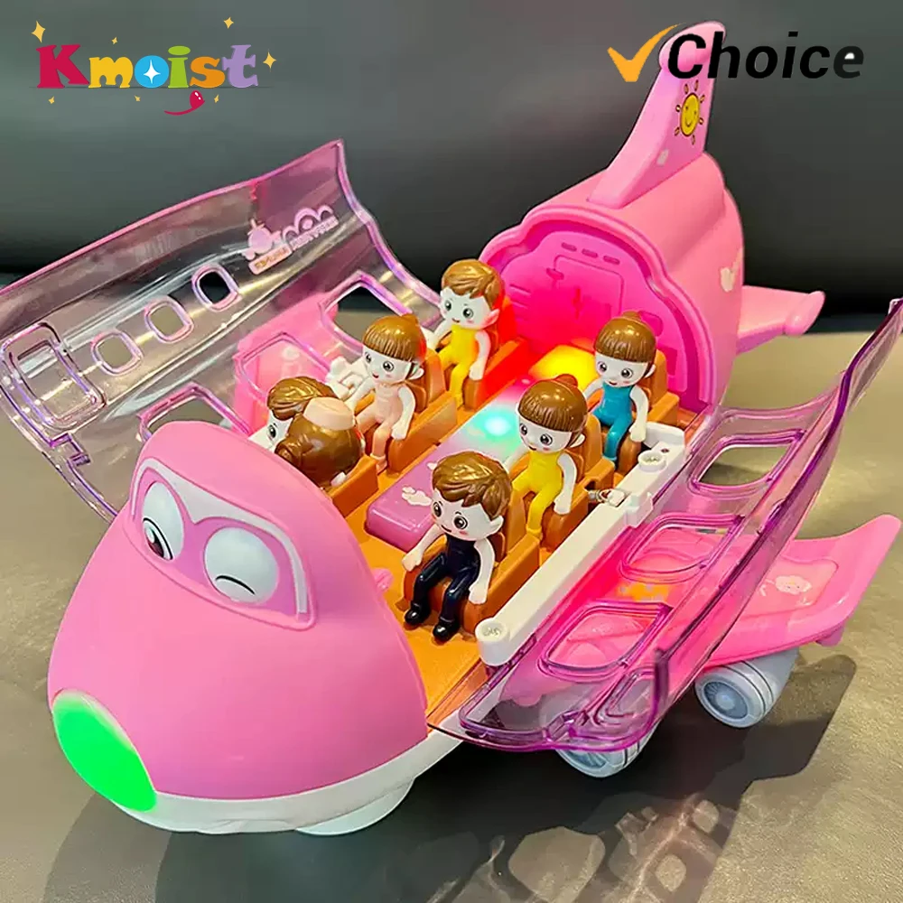 Avión de juguete giratorio eléctrico con luces y música para niños - imagen 2
