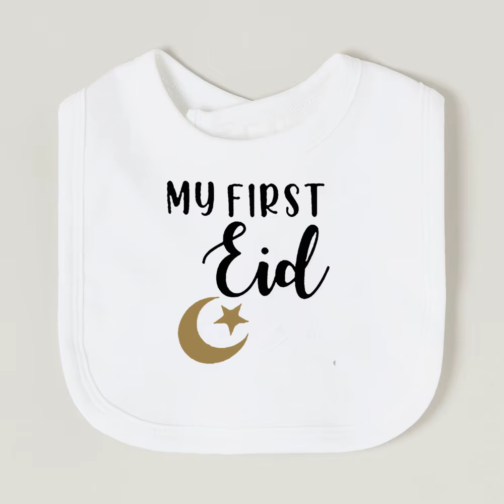Babero infantil de algodón con diseño Eid Mubarak