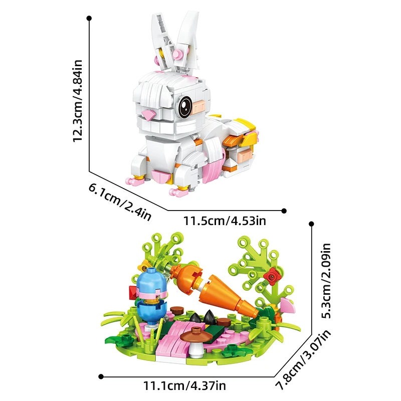Bloques de construcción conejo de Pascua educativo montaje - imagen 5