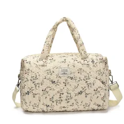 Bolsa de pañales grande estilo francés floral para bebé viaje